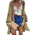 thumbnail image 2 of Joernso Long Sleeve Sun Women Cardigan Quick Drying Summer Open Front Bohemian Floral Printed Shirt for Beach, 2 of 8