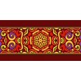 thumbnail image 1 of IBA Indianbeautifulart Ruban Décoratif Imprimé à Rayures Rouges & Mandala & Bordure & 9 Yards en Velours pour Artisanat Accessoires de Couture 2 Pouces, 1 of 2