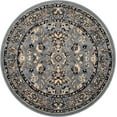 thumbnail image 3 of Unique Loom Sialk Hill Collection Area Rug - Washington (3' 3" Round Gray/Black) Floral Traditional Perfect For Living Room Bed Room Dining Room Office, 3 of 7