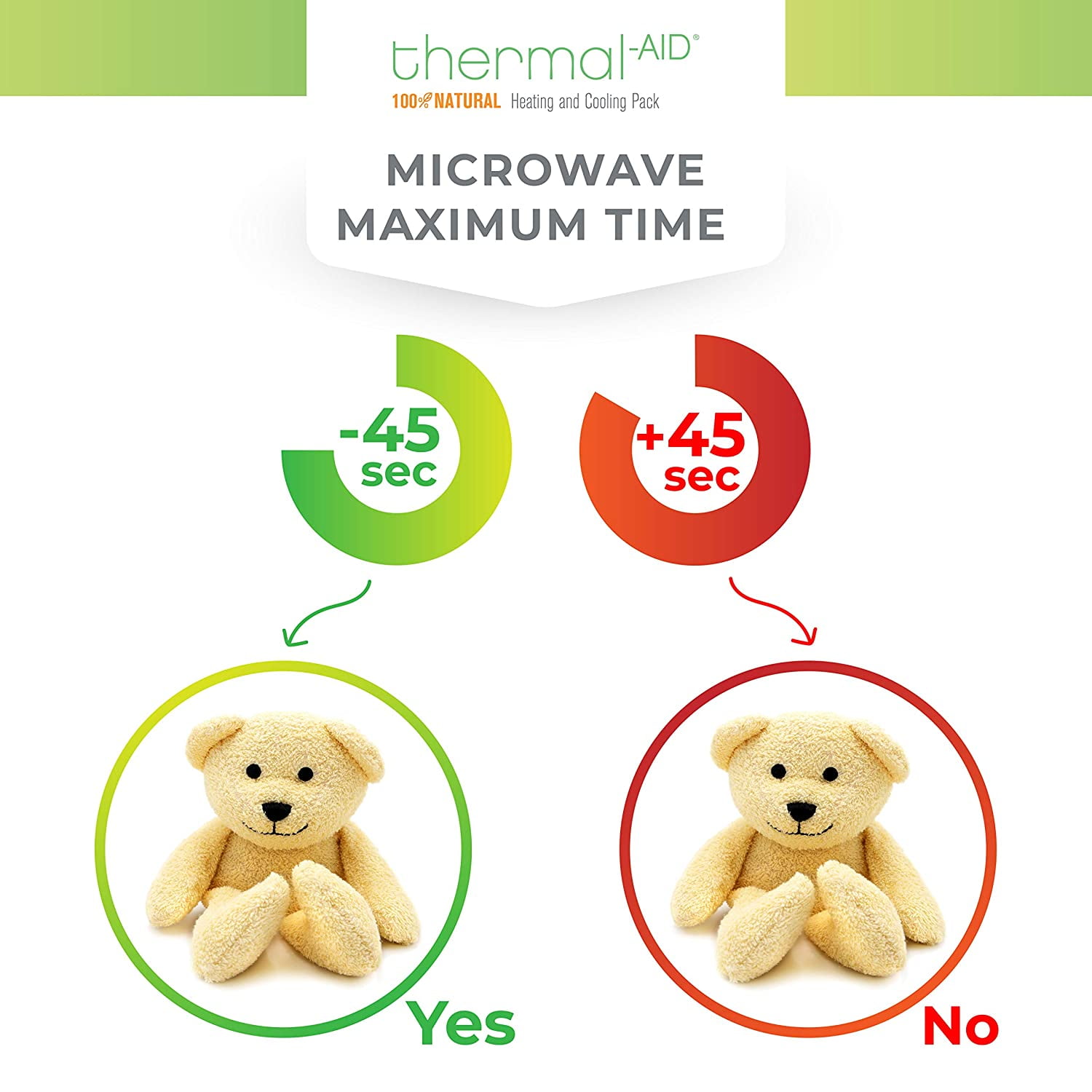 Thermal-Aid Zoo — Honey The Yellow Bear — Kids Hot and Cold Pain Relief Heating Pad Microwavable Stuffed Animal and Cooling Pad — Easy Wash, Natural Sleep Aid — Pregnancy Must-Haves for Baby