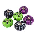 thumbnail image 3 of Halloween Decorations Indoor - 6PCS Halloween Pumpkins Decor, Purple Black Green Dot Stripe Fake Foam Pumpkins Perfect for Halloween Thanksgiving Fall Decor, 3 of 8