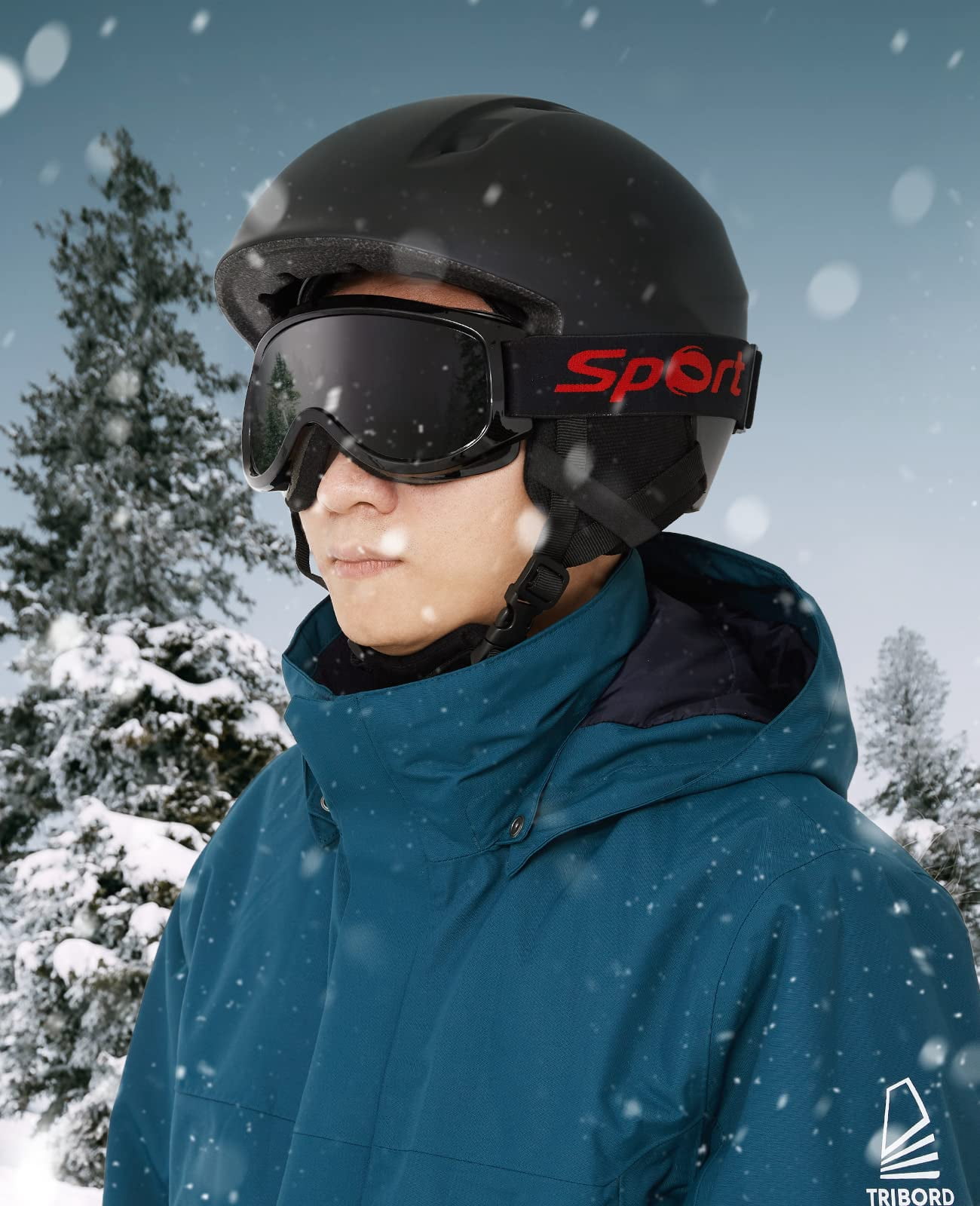 Cyxus Ski Goggles for Men Women 100% UV Protection OTG Snowboard VTL12%（Black Frame Gray Lens）