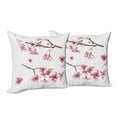 thumbnail image 6 of Ambesonne Spring Throw Pillow Cover 2 Pack, Watercolor Art Flower, 20", Pink Green, 6 of 6