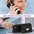 thumbnail image 4 of Phone Case for Samsung Galaxy A13 4G/5G Wallet Cell Cover with Credit Card Holder Slot Stand Shoulder Purse Crossbody Strap Long Lanyard Leather A04s M13 G5 A 13 LTE 13A 2022 Women Girl Black, 4 of 13