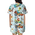 thumbnail image 3 of Picia Cartoon Car Racing Pajamas Sets for Women Soft Short-Sleeved Pjs with Lounge Shorts Two Piece Sleepwear-, 3 of 9