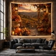 thumbnail image 6 of Pumpkins on an Autumn Porch, Cozy Rustic Style for Farmhouse Decor Lovers, Harvest Wall Art, Thanksgiving Hostess Gift, Tapestry Wall Hanging for Living Room and Entryway, 6 of 7