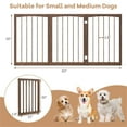 thumbnail image 3 of Pefilos 17.5" Freestanding Pet Dog Gate for House Doorway Stairs Indoor Wooden Dog Fence 3 Panels Foldable, Beige, 3 of 8