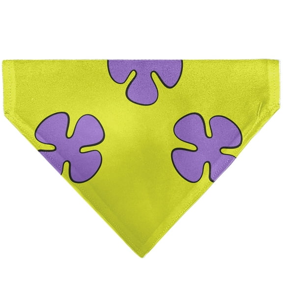 SpongeBob SquarePants Pet Bandana Patrick Star Shorts Flower Icon Green Lavender Slip On Collar Bandana Only