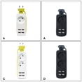 thumbnail image 4 of Power Strip 1200W Extensión eléctrica Socket Office Hotel 4 Puertos Teléfono Móvil USB Cargador Viaje Adaptador de carga Home Suministros 2 Socket, Blanco Kearding HA010016-03B, 4 of 6