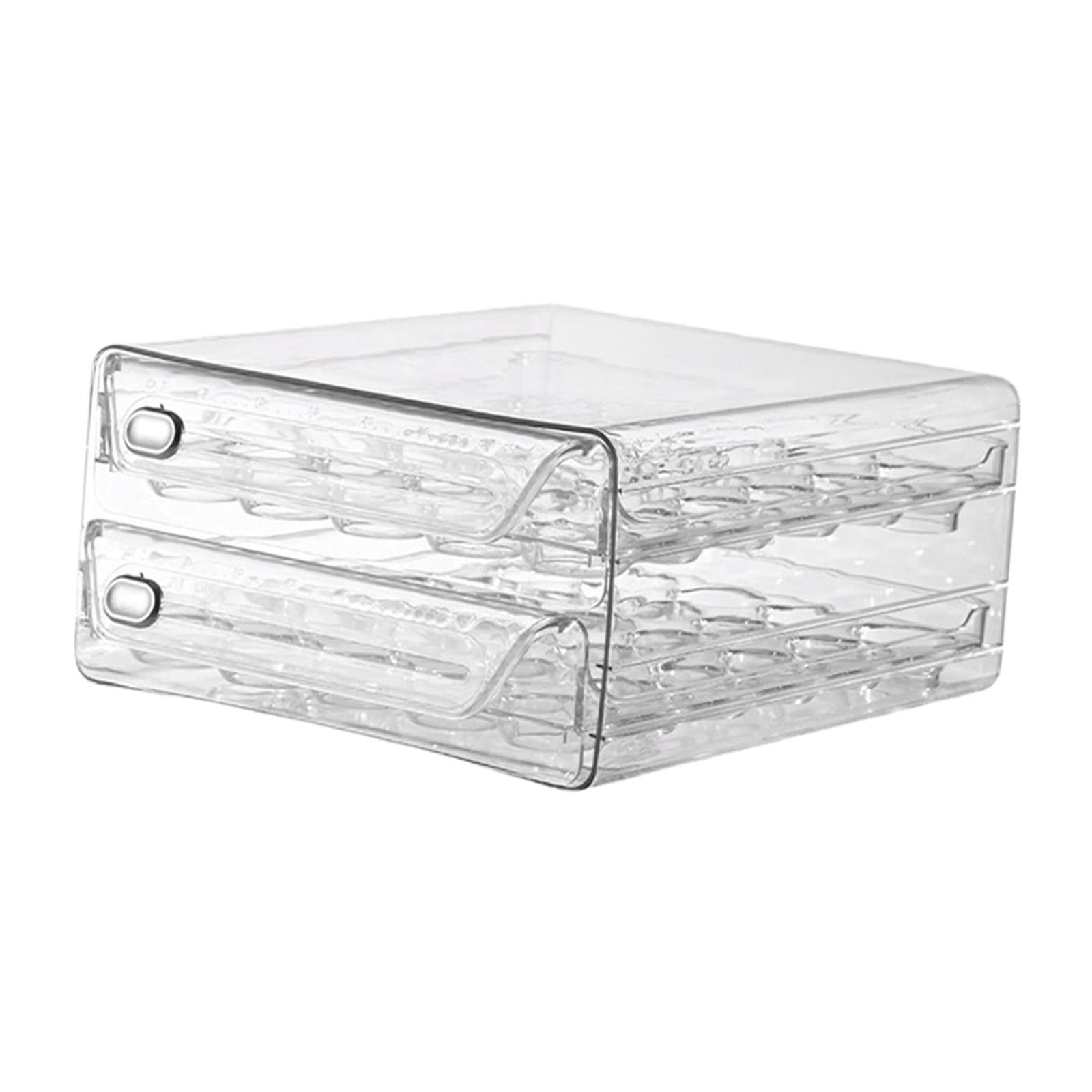 2 Layer Egg Holder Egg Storage Container with Handles Stackable Egg Fresh Storage Box Egg Tray for Countertop Fridge Cupboard Refrigerator L