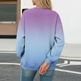 thumbnail image 4 of Olyvenn Women Gradient Print Crew Neck Long Sleeve Loose Fit Hoodless Sweatshirt Casual Comfortable Fall Tops Purple M, 4 of 4