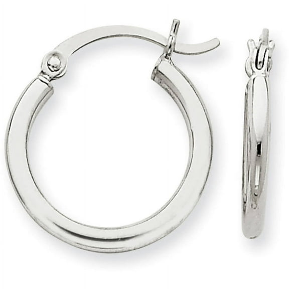 Primal Gold 14K White Gold 2x17.5mm Tube Hoop Earrings