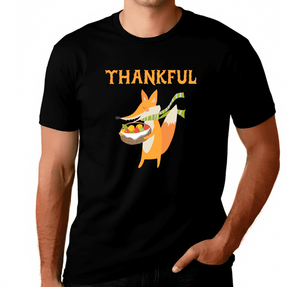 Mens Thanksgiving Shirt Funny Fox Shirt Big and Tall Fall Shirt Funny Thanksgiving Shirts for Men Plus Size
