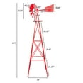 thumbnail image 4 of Ktaxon 8Ft Windmill Ornamental Wind Wheel Red Garden Weather Vane, 4 of 14