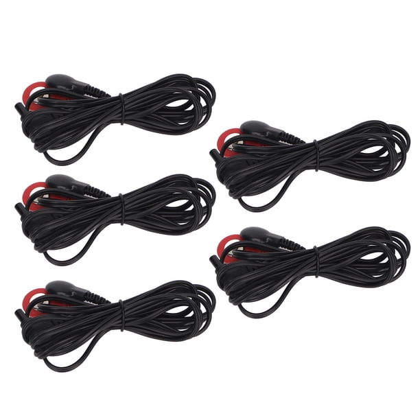 Cable de electrodo, 5 piezas Cable de electrodo negro Cable de electrodo TENS Cable TENS Rendimiento inigualable