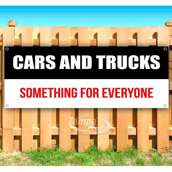 Cars And Trucks Something For Everyone 13 oz Vinyl Banner With Metal Grommets