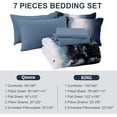 thumbnail image 7 of Ombre Blue Comforter Set Full Size Gradient Navy Blue Black Boho Bedding Set for Teen Men Women 7 Pieces Bed in A Bag Bohemian Bed Set with Comforter, Sheets, Pillowcases & Shams, 7 of 7