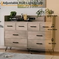 thumbnail image 4 of EDTara Commode Moderne à 8 Tiroirs avec Lumières DEL, Station de Recharge Intégrée, Grand Espace de Rangement, Dimensions 49.08 Pouces x 16.73 Pouces x 35.43 Pouces, Parfaite pour la Chambre, le Salon et l'Entrée, 4 of 8
