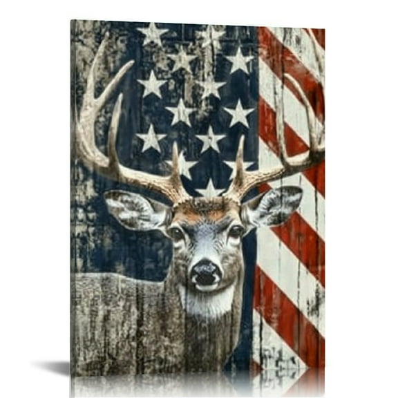Creowell Camouflage Deer Canvas Prints Wall Art Ready to Hang Home Decor Living Room Bathroom Bedroom Office 12x16/16x20 Inches 12x16in