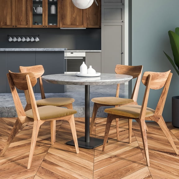 PiccoCasa 6Pcs Velvet Dinning Stretchable Chair Slipcover, 18 x18 Beige