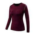 thumbnail image 1 of TaTaai Women Fashion Solid Color Stretch Quick-Dry Yoga Fitness Long Sleeve T-Shirt Top Casual Breathable Workout Tee for Gym Running Daily Gift, 1 of 4