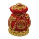 thumbnail image 1 of Bendición en forma de bolsa, hucha, arte, escultura, artesanía, estatuilla de sapo dorado de tres patas para regalos de boda, tiendas, decoración del Rojo Macarena Estatua de resina, 1 of 8
