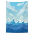 thumbnail image 3 of Ambesonne Wave Tablecloth Rectangular Table Cover, Blue Tones Ocean Illustration, 60"x90", Dark Sky Blue Pale Blue, 3 of 4