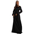 thumbnail image 4 of Huowey Witch Gothic Dresses Womens Halloween Elegant Fancy Cosplay Party Gown Crew Neck Long Sleeve Eye-Catching Halloween Dress,Black,M, 4 of 8