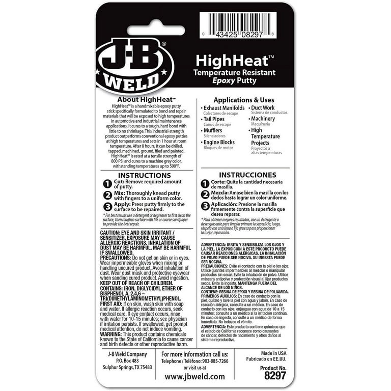 JB Weld High Heat Temperature Resistant Epoxy Adhesive Glue 25ml 50197