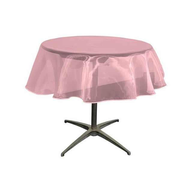 LA Linen TCOrgz51R-PinkHotO38 Nappe Ronde Miroir Organza&44; Rose Chaud - 51 Po