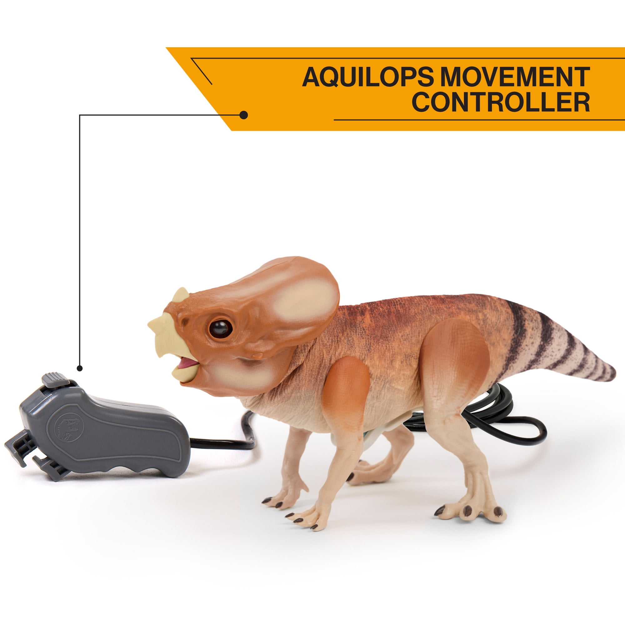 WOW! STUFF: Jurassic World Dolores Deluxe Puppetronic by RealFX - Interactive Baby Aquilops, 30+ Actions & Sounds, Realistic 15" Dinosaur Toy, Ages 8+