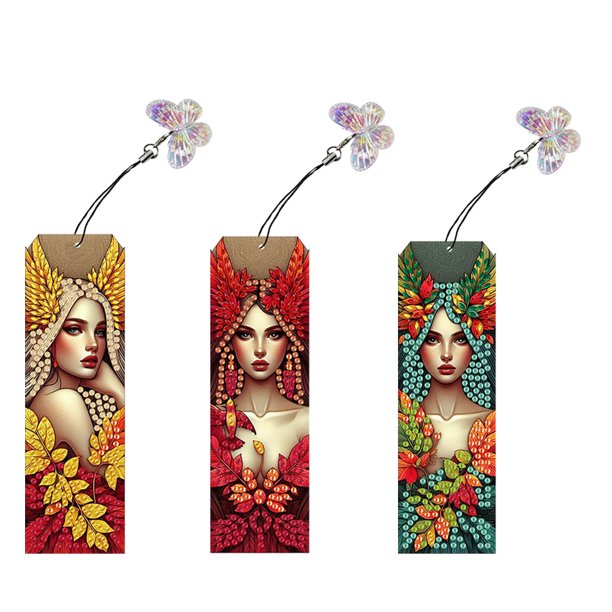 Marcadores Pintura Diamantes 3pcs Elf Niña Con 5d Art Bookmark