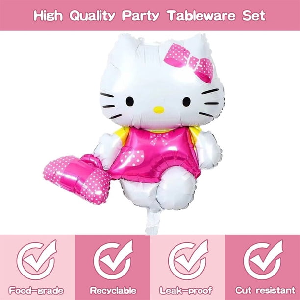 Suministros de fiesta Rosa KT Cat Hello Kitty, globos, tazas, platos, mantel, juguetes, decoraciones de cumpleaños para Baby Shower, artículos de envío gratis