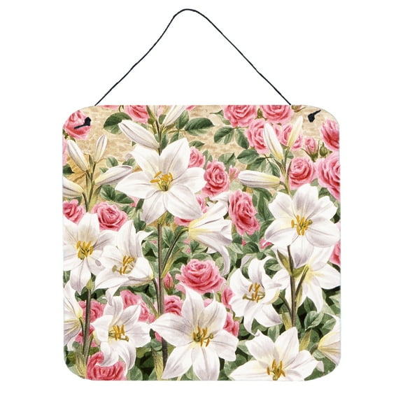Carolines Treasures ASAD0115DS66 Lilies and Roses by Sarah Adams Wall or Door Hanging Prints 6HX6W multicolor