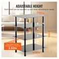 thumbnail image 4 of AV Media Stand 4 Tier - Tempered Glass Audio Video Shelf Tower - Stereo Rack Component Cabinet - DVD Player Stand for Living Room, Black, 4 of 7