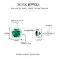 thumbnail image 5 of Rosec Jewels Lab Grown Emerald Stud Earrings with Diamond Halo (AAAA Grade), 14K White Gold, 5 of 6