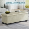 thumbnail image 5 of StorageBud Ottoman with Storage Bench, 43-inch Storage Ottoman, Linen, White, 5 of 8