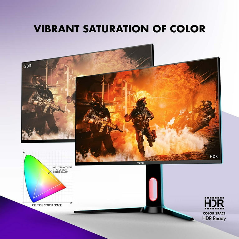 VIOTEK GFI27DBXA 27 Inch 180Hz QHD 1440p 1ms IPS Gaming Monitor with HDR,  G-SYNC/FreeSync Compatible 