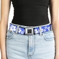 thumbnail image 5 of Buckle-Down Belt, Seatbelt Buckle Belt, Hibiscus Blue White, 34 to 52 Inches, 5 of 9