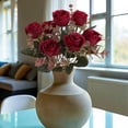 thumbnail image 3 of Peones Flores Artificiales Rosa de Seda Y Ramo de Peones 30cm para Decoración Del Hogar Boda Flor de Mano Guía de Carretera Pared, 3 of 6