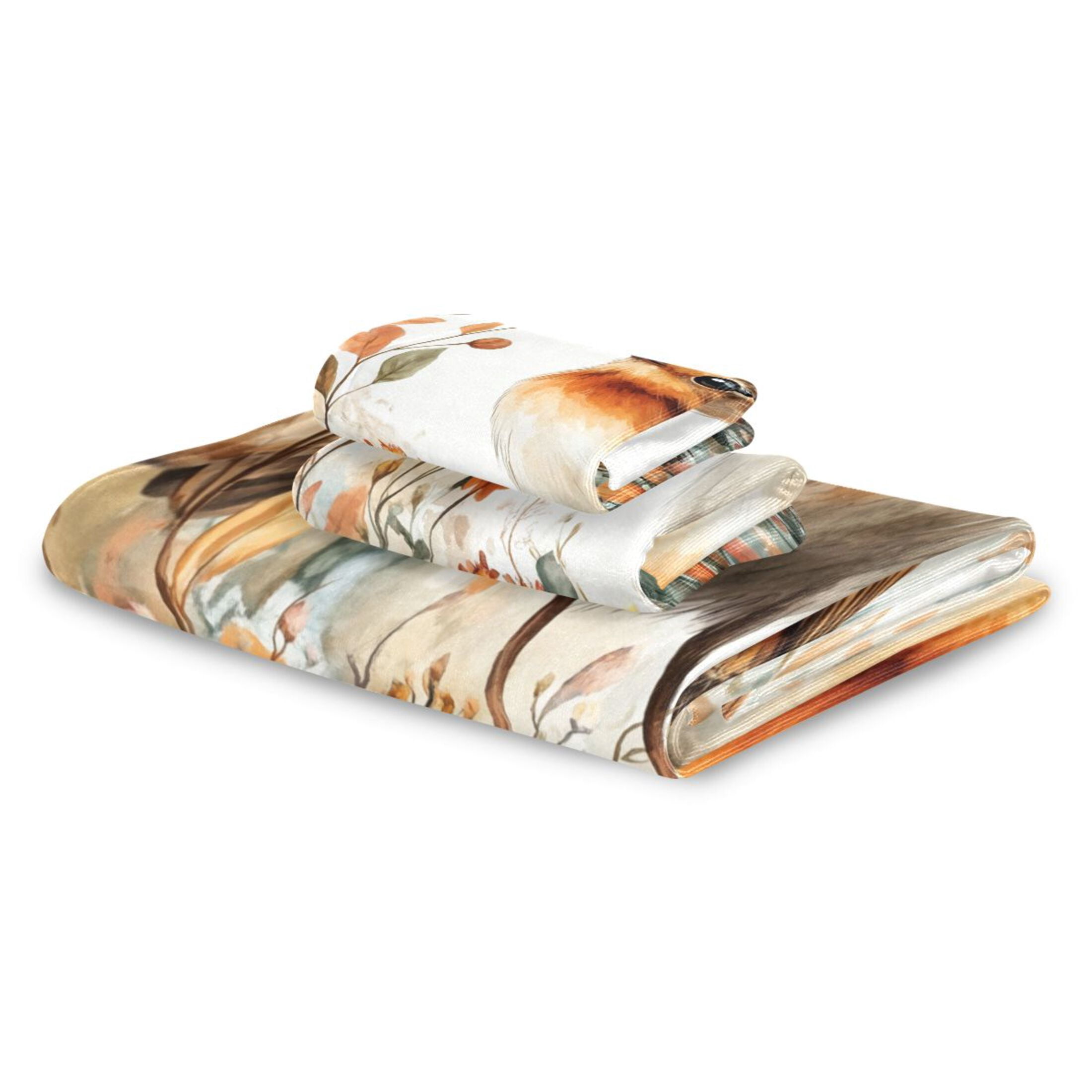 Three-Piece Towel Set Face Towel Towel Set Hand Towel Bath Towel Cotton Bath Towels Bath Towel Sets Hand Bath Towels Cute Orange Bird