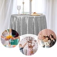 thumbnail image 3 of ETHAN Round Sequin Tablecloth Light Blue,Glitter Tablecloth for Bridal Shower Decorations, Birthday,Wedding,Dessert,Banquet 59", 3 of 7