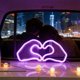 thumbnail image 5 of Lámparas De Plástico Luz de neón LED morada en forma de corazón para iluminación ambiental de San Valentín (1 unidad) JASKFLY, 5 of 9