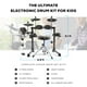thumbnail image 2 of Alesis Drums Debut Kit - Batería para niños con 4 pads de batería eléctrica de malla silenciosa, 120 sonidos, taburete para batería, baquetas, auriculares y 100 lecciones melódicas, 2 of 5