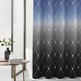 thumbnail image 5 of Small Shower Curtain Ombre Black Shower Curtain Set with Hooks Water Repellent Modern White Shower Curtain Linen Fabric Shower Curtains for Bathroom Bathtub Hotel, 36x72 inch, Black&Navy, 5 of 5