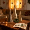 thumbnail image 6 of Ayieyill Tabletop Christmas Tree Christmas Decoration indoor, Handmade Wicker Christmas Tree Farmhouse Christmas Decor Rustic Decorations, 3pcs Khaki, 6 of 10