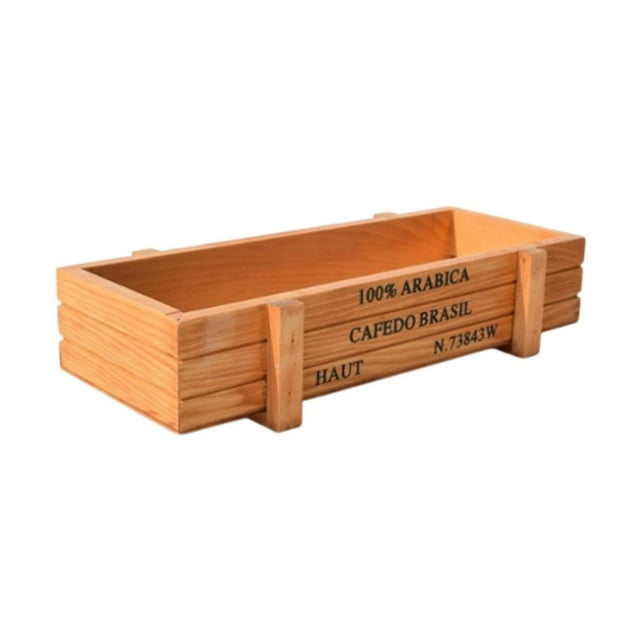 Maceta de madera para plantas, contenedor para camas carnosas, maceta multifunción, artículos diversos Marrón