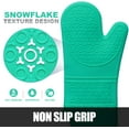 thumbnail image 6 of Oven Mitts and Pot Holders Sets,6pcs Pot Holders and Oven Mitts Heat Resistant, Non-Slip Silicone Mini Oven Gloves and Hot Pads for Kitchen,15" Extra Long Oven Gloves for Cooking,Green, 6 of 9