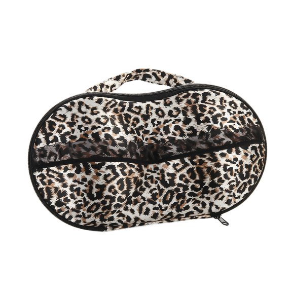 EVA Bra Storage Case for Travel, Hard Shell Lingerie Organizer with Handle, Black Polka Dot Protective Underwear Box for Women