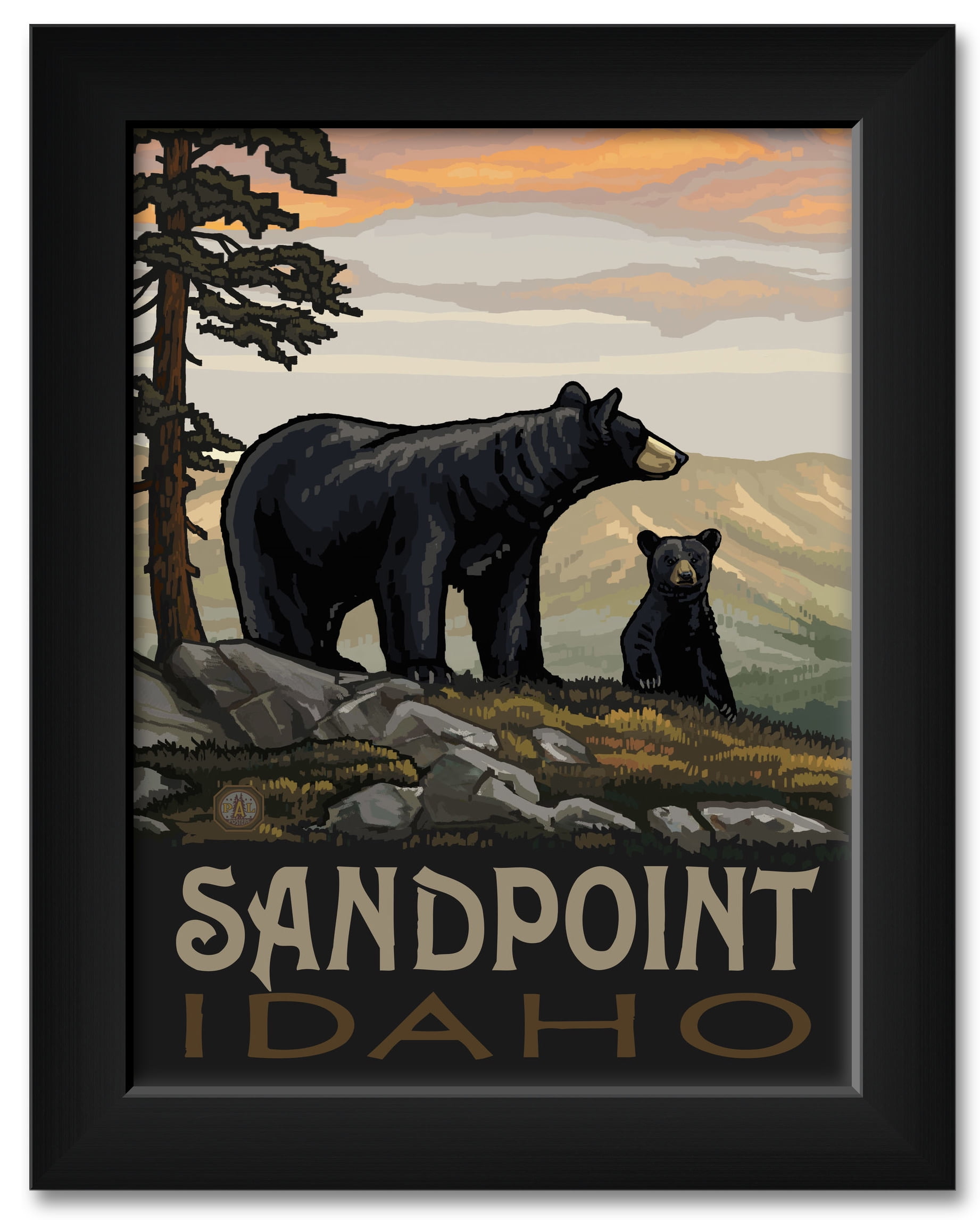 Sandpoint Idaho Black Bear Family Framed Art Print by Paul ...